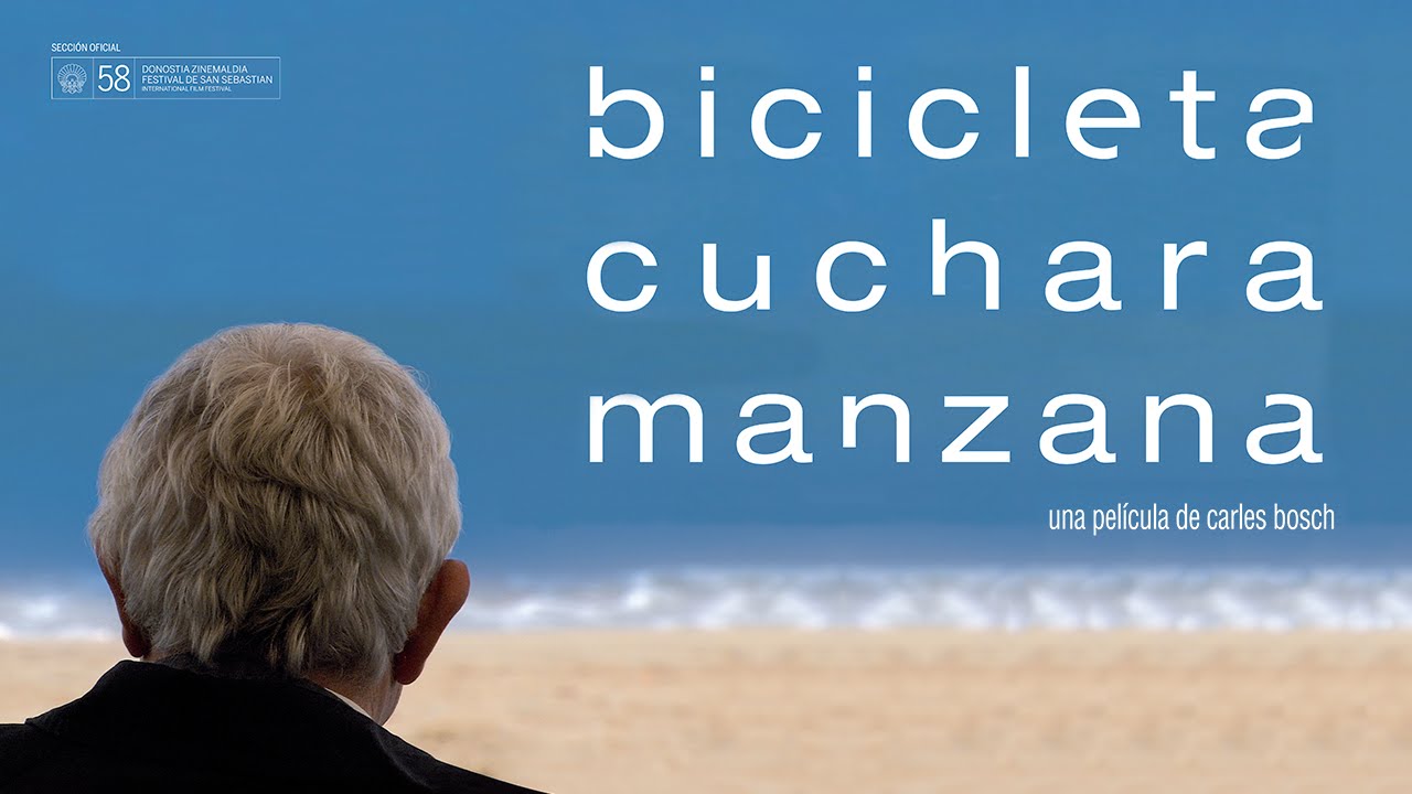 Bicicleta, cuchara, manzana