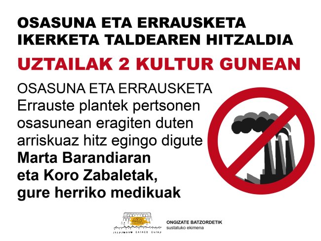 HITZALDIA | OSASUNA ETA ERRAUSKETA IKERKETA TALDEA