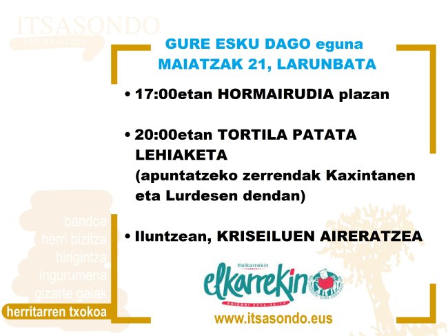 MAIATZAK 21 - GURE ESKU DAGO EGUNA 