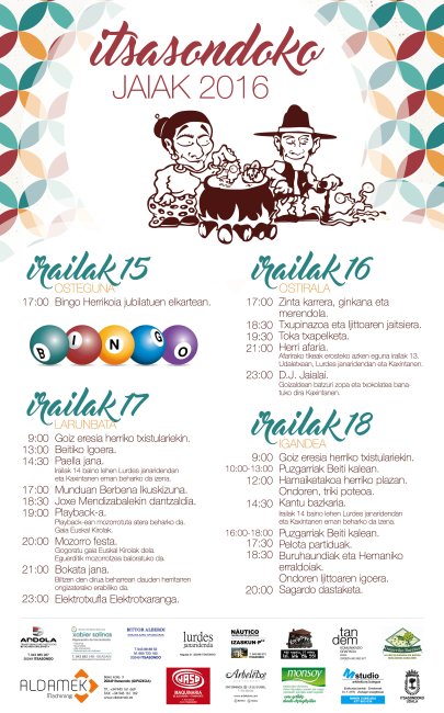 ITSASONDOKO JAIAK 2016, IRAILAK 16-18