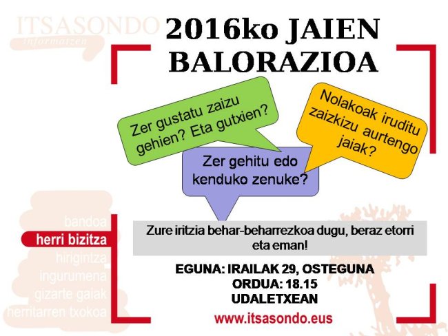 JAIEN BALORAZIOA