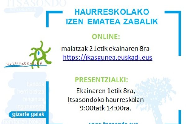 HAURRESKOLAKO IZEN EMATEA ZABALIK 