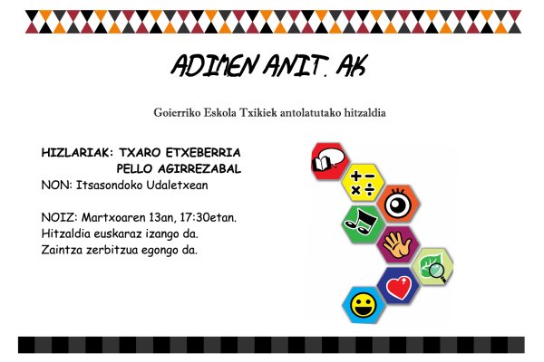 MARTXOAK 13 - ADIMEN ANITZAK HITZALDIA