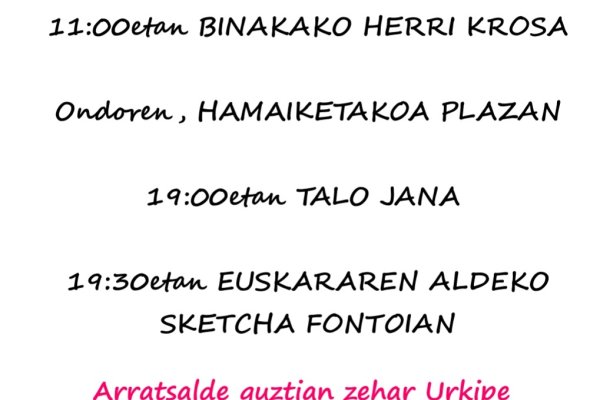 Abenduak 3, euskararen eguna, egitaraua