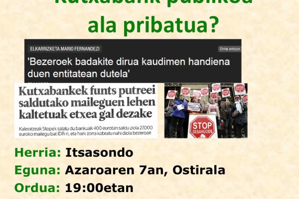 KUTXABANK, PUBLIKOA ALA PRIBATUA?