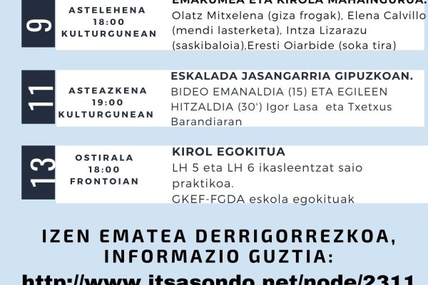KIROL ASTEA AZAROAK 7-14 