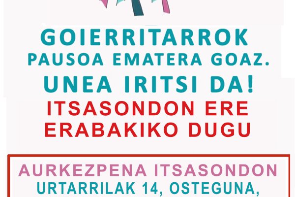 GURE ESKU DAGO, "pausoa ematera goaz" ekimenaren aurkezpena
