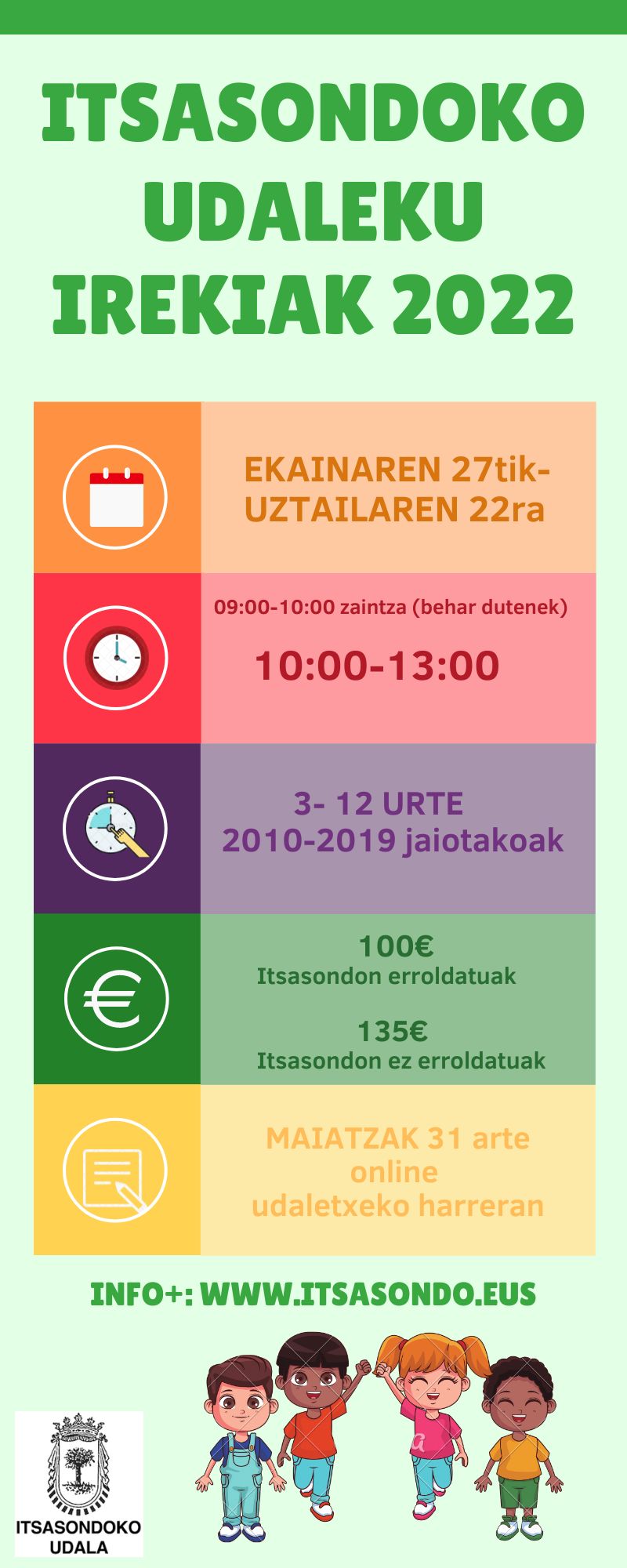 ITSASONDOKO UDALEKU IREKIAK 2022