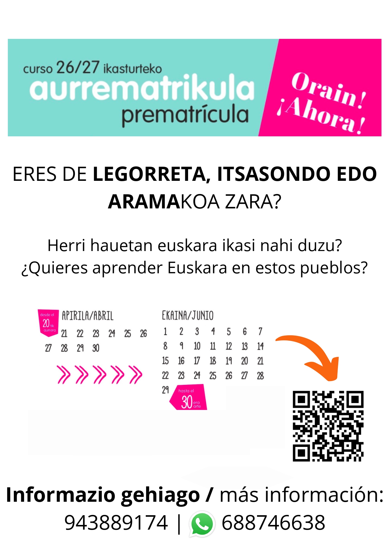 Euskara ikasi nahi duzu? Zabalik dago AEK-ren aurrematrikula epea
