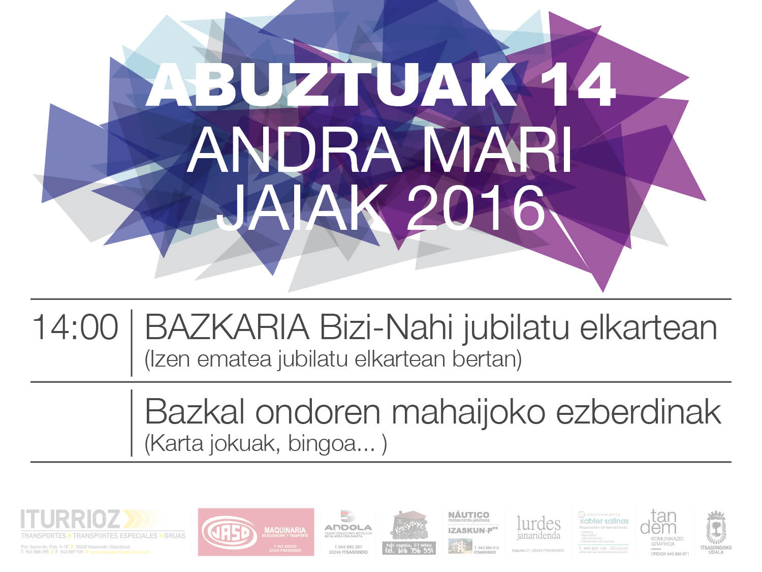 ABUZTUAK 14 eta 15 | ANDRA MARI JAIAK
