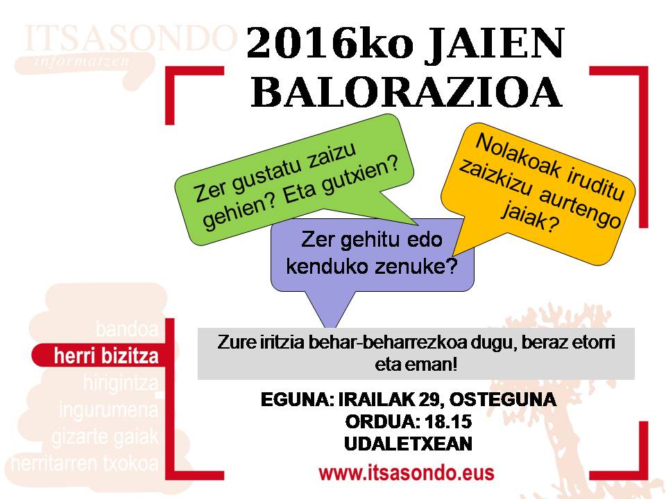 JAIEN BALORAZIOA