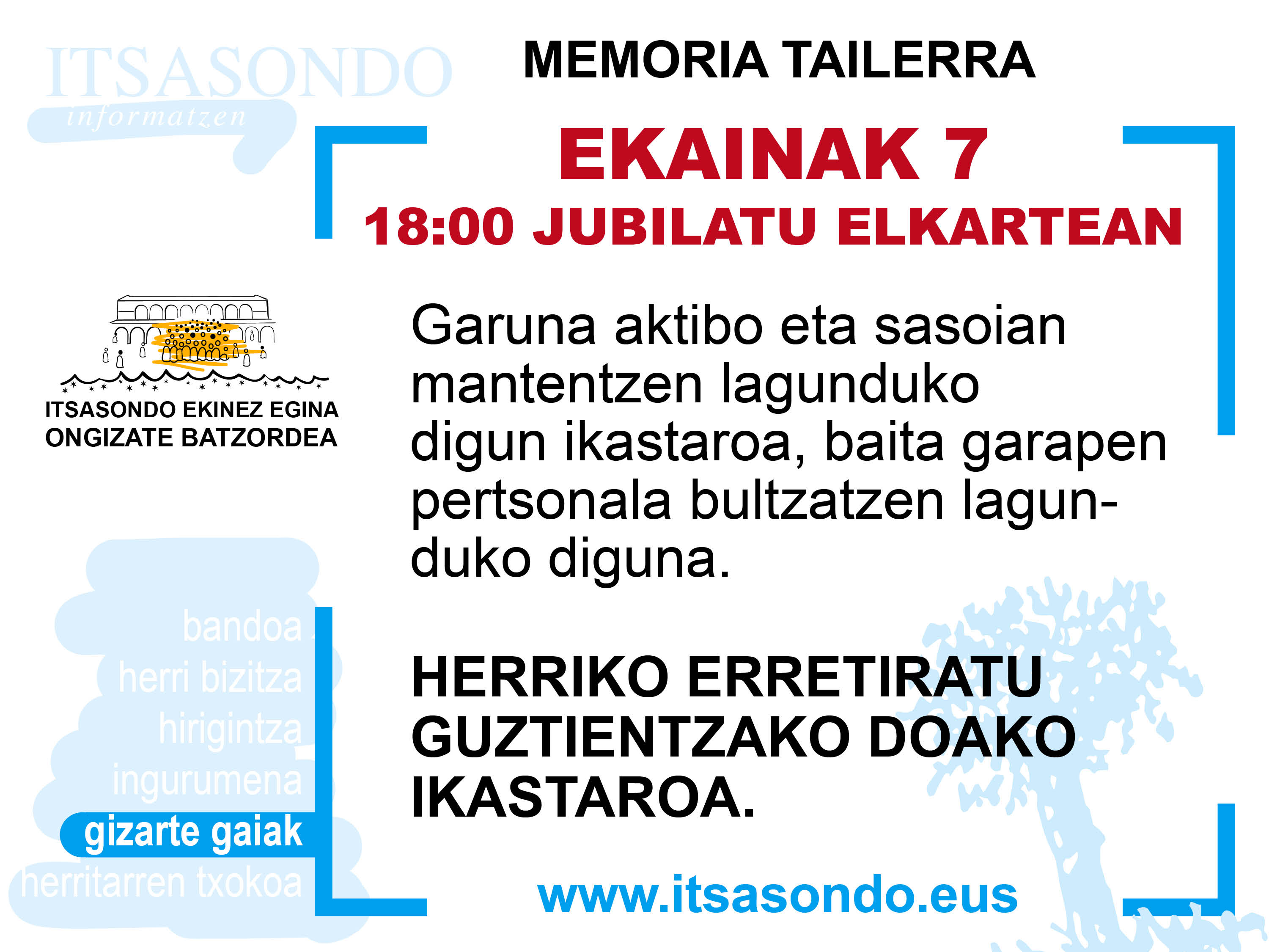 memoria lantzeko tailerra